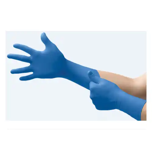 Microflex® SG-375-L Safe Grip® SG-375 Disposable Gloves, L, Natural Rubber Latex, Blue, 11.6 in L, Non-Powdered, Textured Finger, 11 mil THK, Application Type: Exam Grade, Ambidextrous Hand | Groves Industrial Discount