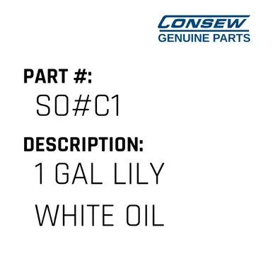 1 Gal Lily White Oil - Consew #SO#C1 Fast Shipping