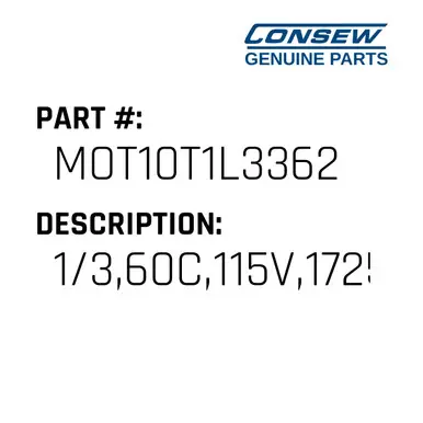 1/3,60C,115V,1725 - Consew #MOT10T1L3362 Place Order