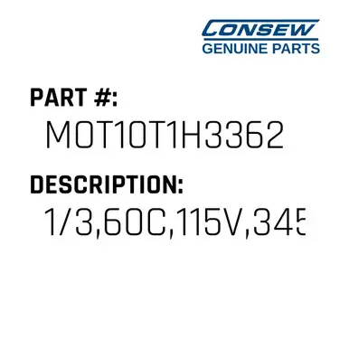 Today Only 1/3,60C,115V,3450 - Consew #MOT10T1H3362